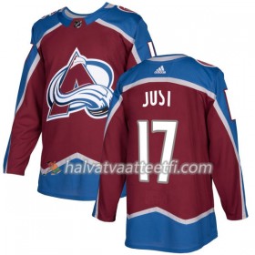 Miesten NHL Colorado Avalanche Pelipaita Tyson Jost 17 Adidas 2017-2018 Burgundy Authentic